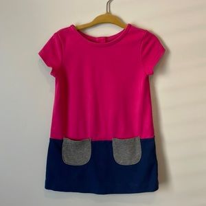 Baby Gap pink and navy T-shirt dress 12-18 Months